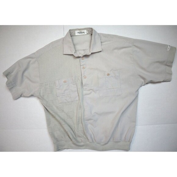 MEN'S VINTAGE LIGHT GRAY SHORT SLEEVE POLO SHIRT - OLEG CASSINI - SIZE L - Picture 1 of 5